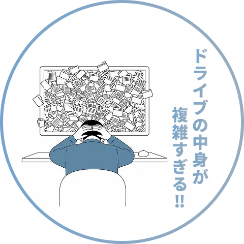 ドライブの中身が複雑すぎる‼︎
