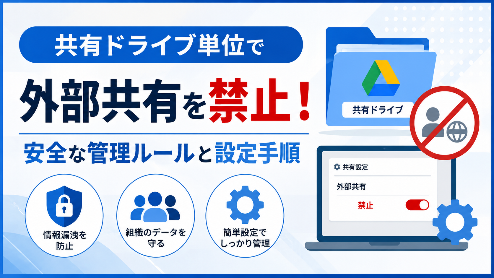共有ドライブ単位で外部共有を禁止！安全な管理ルールと設定手順_DriveChecker