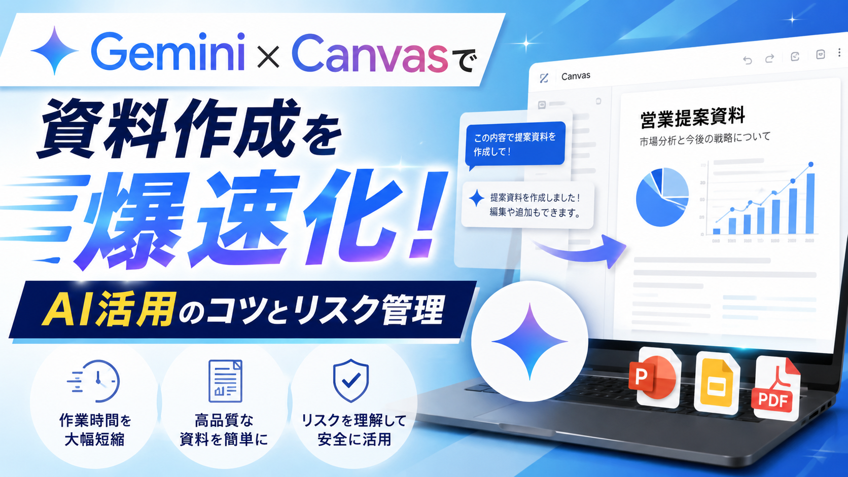 Gemini×Canvasで資料作成を爆速化！AI活用のコツとリスク管理_DriveChecker