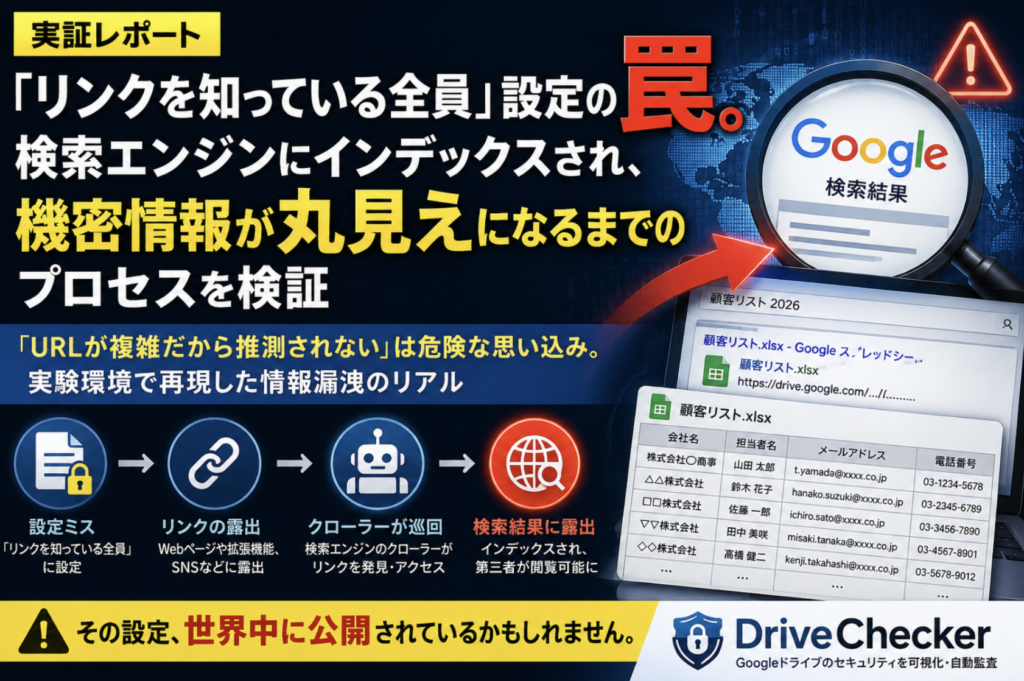 【実証レポート】「リンクを知っている全員」設定の罠。検索エンジンにインデックスされ、機密情報が丸見えになるまでのプロセスを検証.png